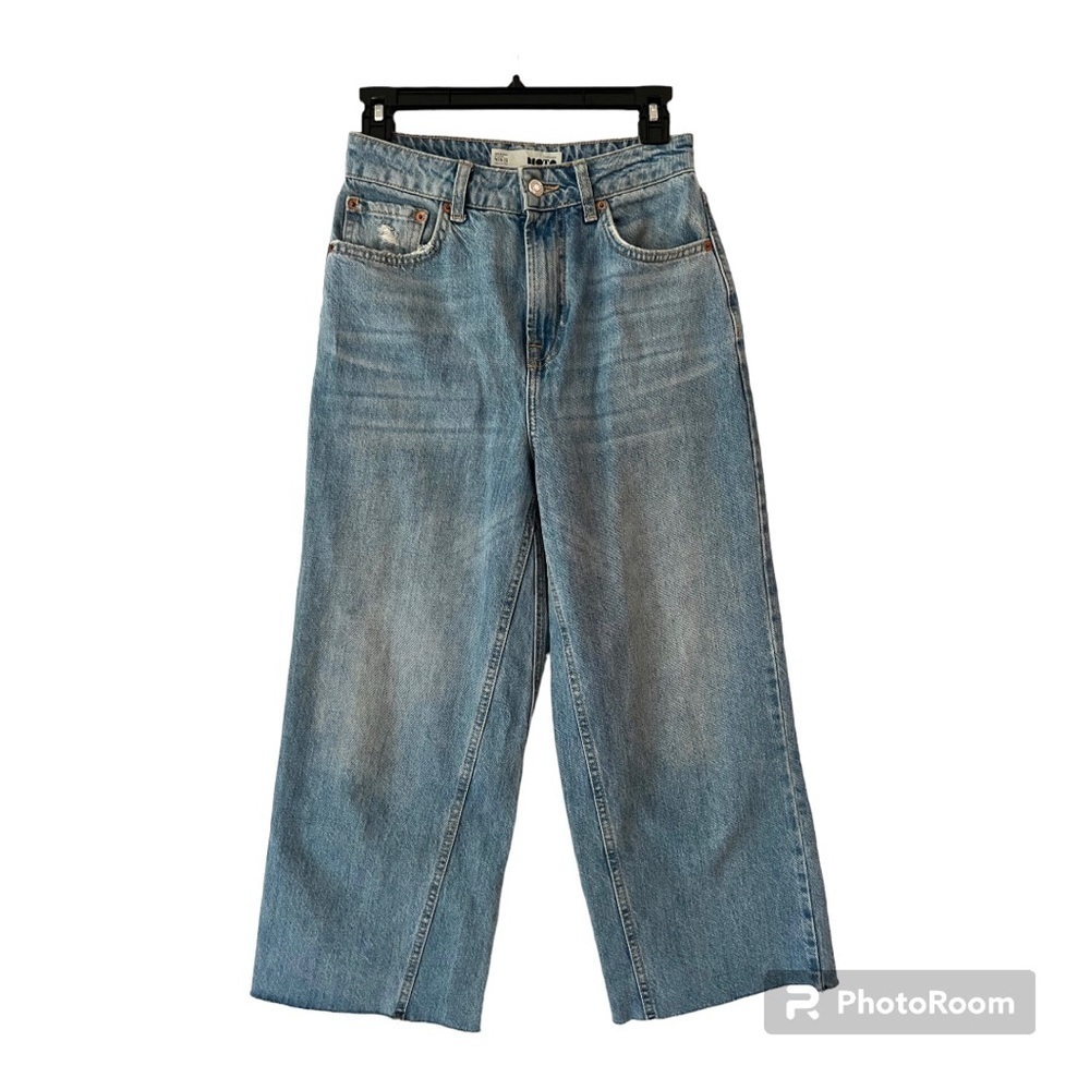TopShop Moto Raw Hem Crop Straight Leg Jeans Size 26